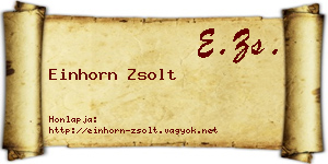 Einhorn Zsolt névjegykártya